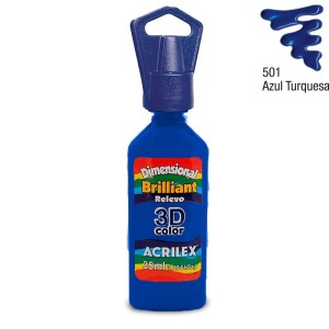 TINTA DIMENSIONAL RELEVO 3D BRILLIANT AZUL TURQUESA ACRILEX