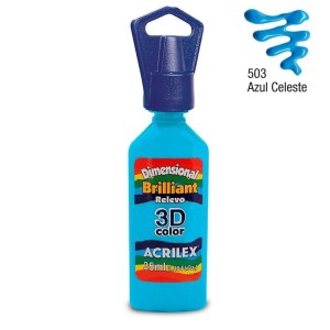 TINTA DIMENSIONAL RELEVO 3D BRILLIANT AZUL CELESTE ACRILEX