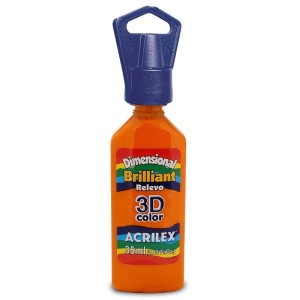 TINTA DIMENSIONAL RELEVO 3D BRILLIANT LARANJA ACRILEX