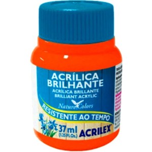 TINTA ACRILICA BRILHANTE 37ML LARANJA REF.517 ACRILEX