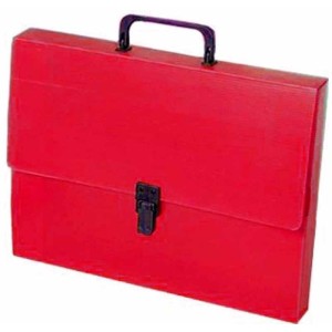 MALETA OFICIO POLIONDA 360X270X40MM VERMELHA KAZ