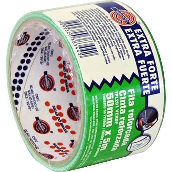 FITA EXTRA FORTE TIPO SILVER TAPE 50MMX5M VERDE EUROCEL