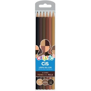 LAPIS DE COR 6 CORES TONS DE PELE CRIATIC CIS