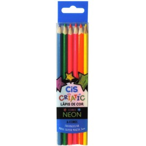 Lápis De Cor 6 Cores Neon Criatic CIS