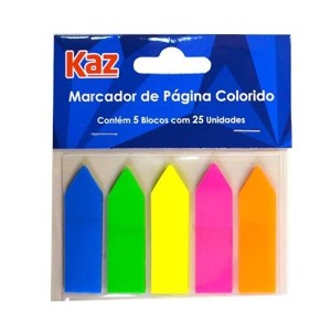 Marcador de Pagina Adesivo 12x44mm 5x25 Folhas KAZ