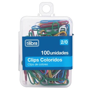 Clips N°2/0 Colorido Com 100 Unidades TILIBRA