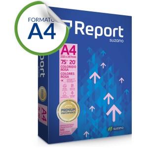 PAPEL SULFITE A4 75GR C/500 FOLHAS ROSA REPORT