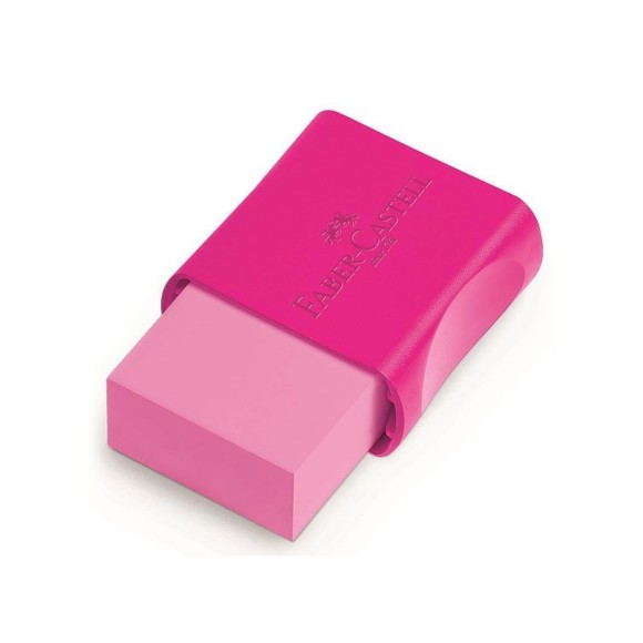 BORRACHA TK C/CAPA ROSA NEON PEQUENA FABER CASTELL