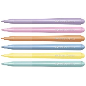 Canetinha Hidrografica 06 Cores Pastel Vai e Vem FABER CASTELL