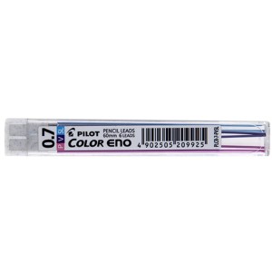 GRAFITE 0.7 COLOR TUBO C/6 MINAS 3 CORES AZUL CLARO| ROSA| VIOLETA PILOT