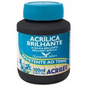 TINTA ACRILICA BRILHANTE 100ML PRETA ACRILEX