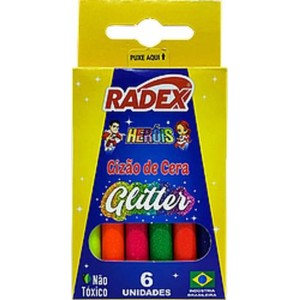 GIZ DE CERA 6 CORES GLITTER RADEX