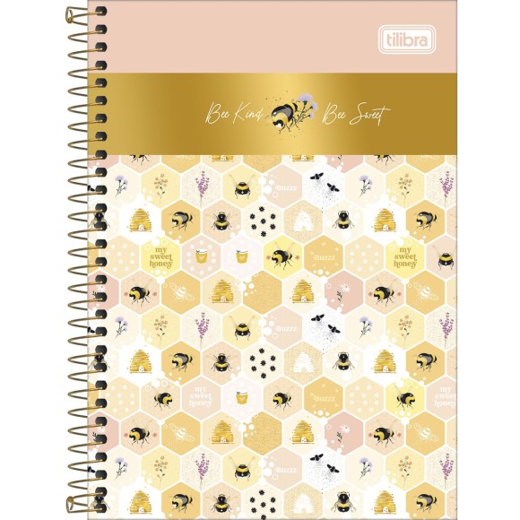 CADERNO ESPIRAL PEQUENO 1/4 80FLS HONEY BEE TILIBRA