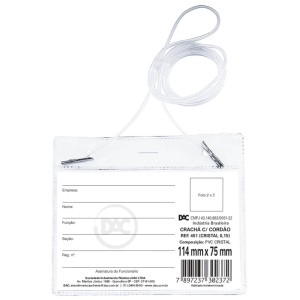 CRACHA PVC 114X75MM C/CORDAO SILICONE HORIZONTAL REF.451 DAC