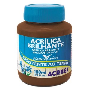 TINTA ACRILICA BRILHANTE 100ML MARROM ACRILEX