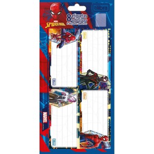 ETIQUETA ESCOLAR C/8 UNIDADES HOMEM ARANHA AZUL ESCURO TILIBRA