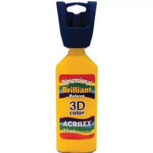 TINTA DIMENSIONAL RELEVO BRILHANTE 35ML AMARELO OURO ACRILEX