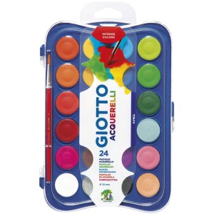 Aquarela com 24 Cores em Pastilha Giotto