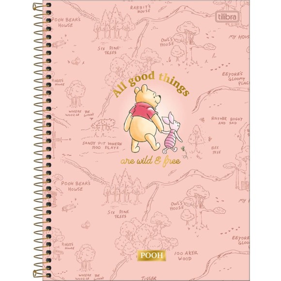 CADERNO UNIVERSITARIO 10 MATERIAS 160FLS POOH CONNECT TILIBRA