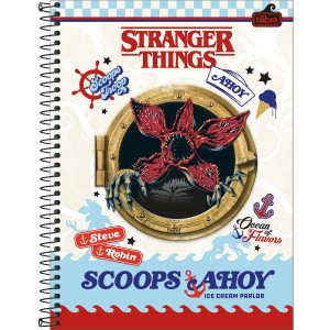 CADERNO UNIVERSITARIO 10 MATERIAS 160FLS STRANGER THINGS CONNECT TILIBRA