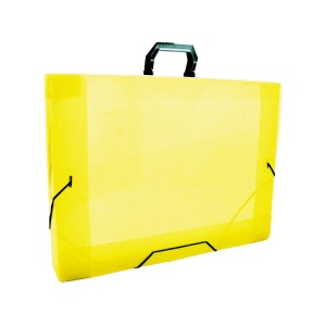 MALETA OFICIO POLIPROPILENO AMARELA C/ELASTICO 