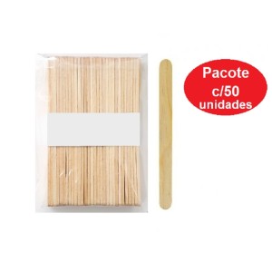 Palito Des Sorvete Ponta Redonda Natural Com 50 Unidades