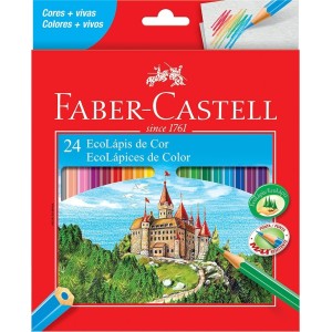 LAPIS DE COR 24 CORES SEXTAVADO FABER CASTELL