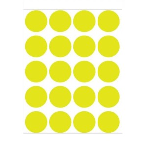 ETIQUETA BOLINHA DIÂMETRO 19,0 AMARELA NEON TP-19 COM 100 PIMACO