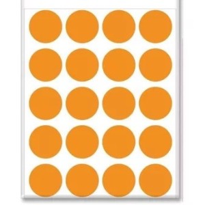ETIQUETA BOLINHA DIÂMETRO 19,0 LARANJA TP-19 COM 200 PIMACO