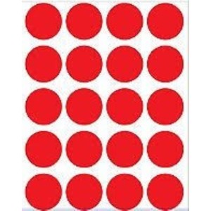 ETIQUETA BOLINHA DIÂMETRO 19,0 VERMELHA TP-19 COM 200 PIMACO