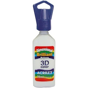 TINTA DIMENSIONAL RELEVO BRILHANTE 35ML BRANCO ACRILEX