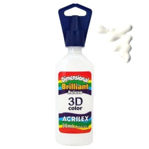TINTA DIMENSIONAL RELEVO BRILHANTE 35ML BRANCO ACRILEX