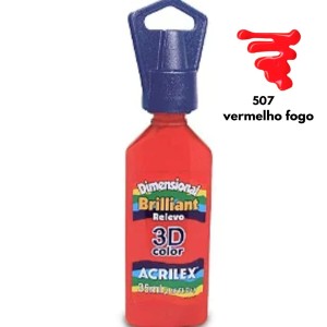 TINTA DIMENSIONAL RELEVO BRILHANTE 35ML VERMELHO FOGO ACRILEX
