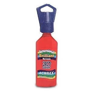 TINTA DIMENSIONAL RELEVO BRILHANTE 35ML VERMELHO FOGO ACRILEX