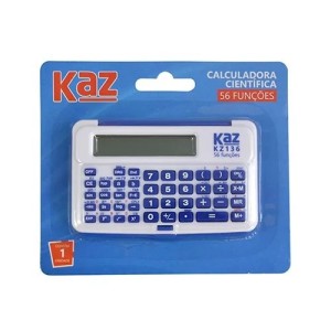 Calculadora Científica Pequena Azul e Branca KAZ