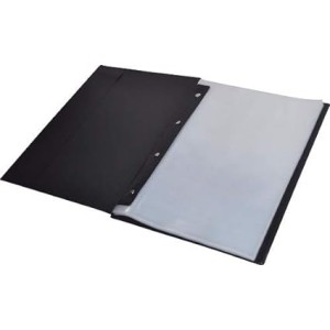 Pasta Catalogo Portfolio OF 50 Envelopes 0,12 Medio Preta Com Visor Com Colchete Ref.124 ACP