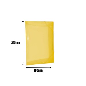 Pasta Plastica Aba Com Elastico 1/4 Pequena 245X180MM Sem Lombada Fina Amarela  Ref.500PP DAC | Ref.715567 KAZ