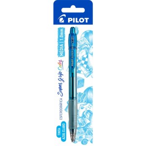 Caneta Esferografica 1.0mm Super Grip Color Azul Claro Blister PILOT