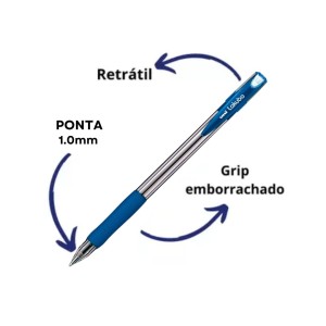 Caneta Esferografica 1.0mm LAKUBO SG-100 Azul UNI-BALL