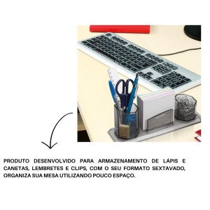 Porta Lapis/Clips/Lembrete Cristal Trio Ref.10250016 MAXCRIL