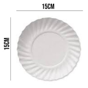 Prato De Papelão Branco De 15cm N.02 - Unidade