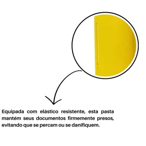 Pasta Plastica Poliondas Com Elastico Oficio 245X340mm Lombada 20mm Amarela KAZ