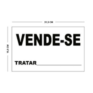 Placa Vende-se 315X155MM - Unidade KAZ