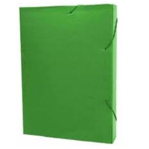 Pasta Plastica Poliondas Com Elastico Oficio 245X340mm Lombada 20mm Verde KAZ