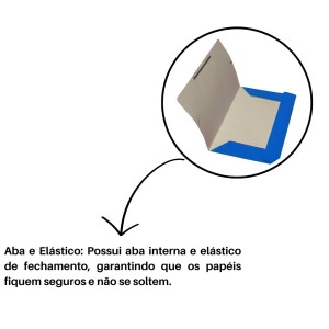Pasta Papelao Aba Com Elastico Azul Escuro 230X340mm Fina REF.1740 JUSSARA