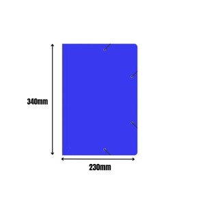 Pasta Papelao Aba Com Elastico Azul Escuro 230X340mm Fina REF.1740 JUSSARA