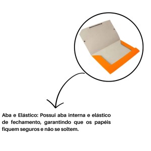 Pasta Papelao Aba Com Elastico Laranja 230X340mm Fina Ref.1858 JUSSARA