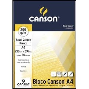 Bloco Para Desenho A3 Branco 200gr Com 20 Folhas CANSON