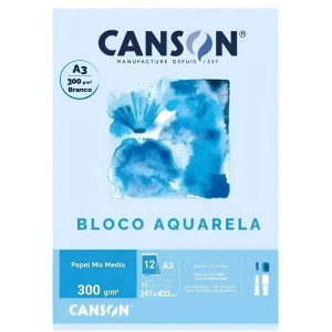 Bloco Para Desenho A3 Branco 300gr Com 12 Folhas CANSON