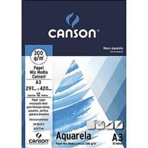 Bloco Para Desenho A3 Branco 300gr Com 12 Folhas CANSON